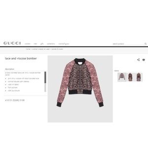 Gucci pink silk jacket with black lace